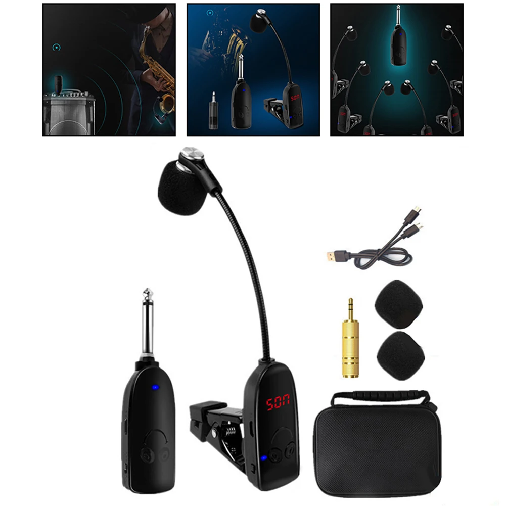 Professional UHF Wireless Instruments Saxophone Microphone Wireless Receiver Transmitter 50-M Range For Saxophone Trumpets Sax
Professional UHF Wireless Instruments Saxophone Microphone Wireless Receiver Transmitter 50-M Range For Saxophone Trumpets Sax