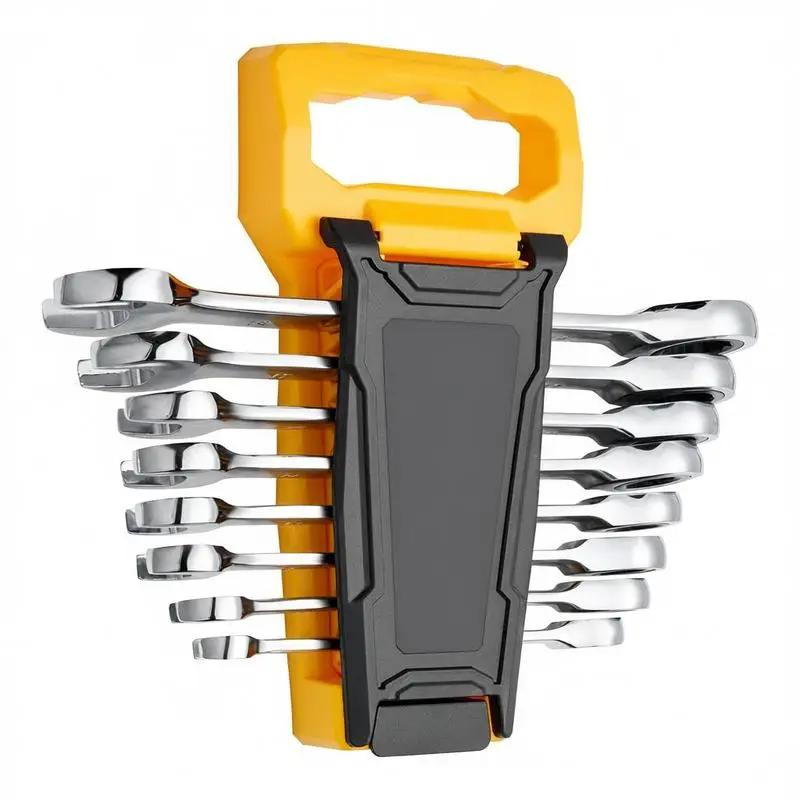 Combination Wrench Set, 8-Piece Ratcheting Wrench Set with Organizer Rack, Cr-V Steel Wrench Set Metric 8 mm to 19 mm, Ideal for General Household, Garage, Workshop, Auto Repairs, Emergency
Combination Wrench Set, 8-Piece Ratcheting Wrench Set with Organizer Rack, Cr-V Steel Wrench Set Metric 8 mm to 19 mm, Ideal for General Household, Garage, Workshop, Auto Repairs, Emergency