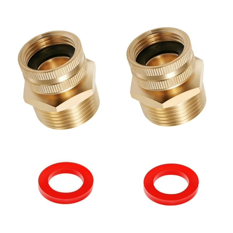 652F 2Pcs Brass Coupling 3/4inch GHT Female to 1inch NPT Male Adapter for Outdoor Water Pipe Connection Enduring
652F 2Pcs Brass Coupling 3/4inch GHT Female to 1inch NPT Male Adapter for Outdoor Water Pipe Connection Enduring