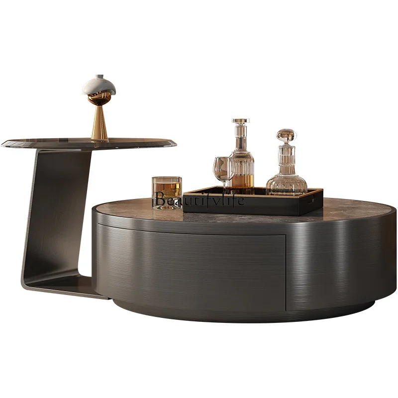Rock slab coffee table light luxury modern simple household Italian small apartment designer round edge table
Rock slab coffee table light luxury modern simple household Italian small apartment designer round edge table