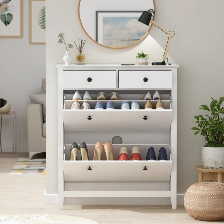 Newly Designed Shoe Cabinet with Two Large Drawers Multi Function Various Storage 24 Pair Shoe Storage Cabinet
Newly Designed Shoe Cabinet with Two Large Drawers Multi Function Various Storage 24 Pair Shoe Storage Cabinet