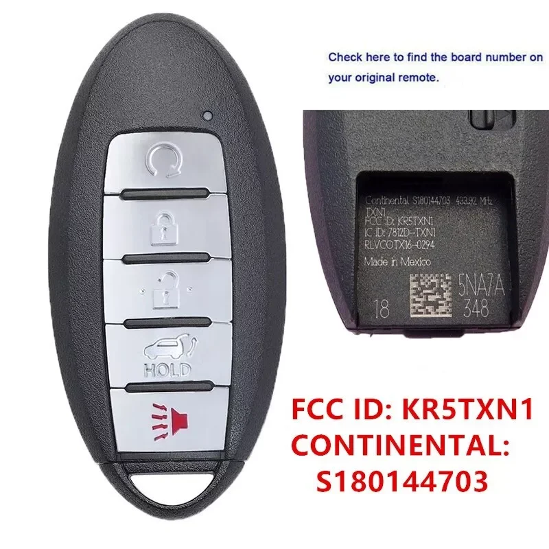 KEYECU Replacement SMART KEY PROXIMITY KEYLESS REMOTE FOB 5 Button 433MHz 4A Chip for 2019-2020 INFINITI QX50 S180144703
KEYECU Replacement SMART KEY PROXIMITY KEYLESS REMOTE FOB 5 Button 433MHz 4A Chip for 2019-2020 INFINITI QX50 S180144703