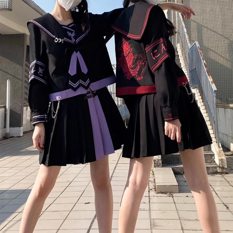 Japanese Spring Summer Jk Uniform Suit Preppy Style Crew Neck Necktie Hot Chick Summer Short Sleeve Dark Sailor Suit Students
Japanese Spring Summer Jk Uniform Suit Preppy Style Crew Neck Necktie Hot Chick Summer Short Sleeve Dark Sailor Suit Students