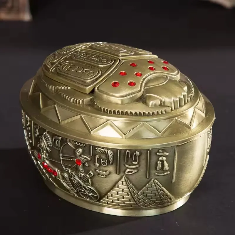 Vintage Tin Ashtrays 3 Colors Egypt Type Ash Trays for Smoking Accessories Living Room Table Beetle Ashtray with Lids
Vintage Tin Ashtrays 3 Colors Egypt Type Ash Trays for Smoking Accessories Living Room Table Beetle Ashtray with Lids