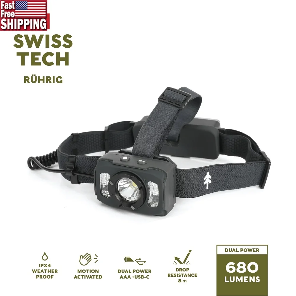 Rechargeable LED Headlamp 680 Lumen Motion Activated IP54 Weatherproof Adjustable Headband Dual Power Spotlight Floodlight 5
Rechargeable LED Headlamp 680 Lumen Motion Activated IP54 Weatherproof Adjustable Headband Dual Power Spotlight Floodlight 5