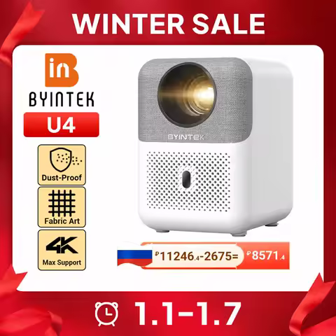 2025 New BYINTEK LOVE U4 Smart Mini Home Theater Projector 4K 1080P Video Android WIFI for Smartphone Cinema