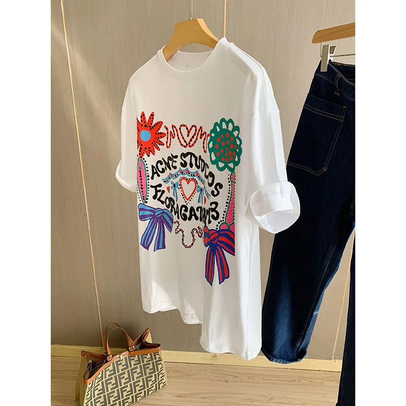 Summer New Lazy Style Women's round Neck Short Sleeve T-shirt Cartoon Print Color Block Casual Commute Cotton Blend Top
Summer New Lazy Style Women's round Neck Short Sleeve T-shirt Cartoon Print Color Block Casual Commute Cotton Blend Top