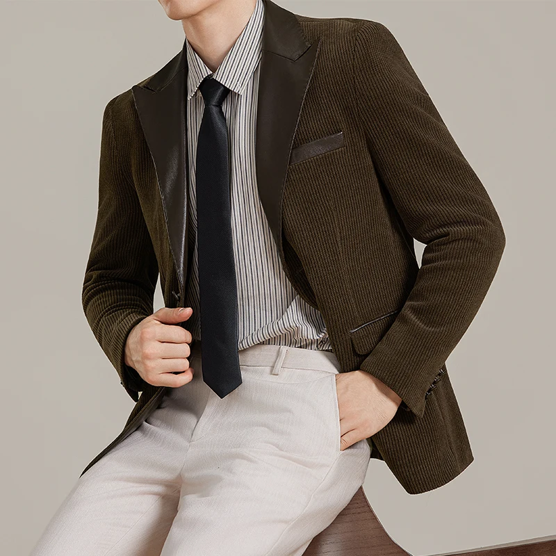 High-quality men's stylish business Korean-style fitted suit, Chenille patchwork fashionable casual suit jacket
High-quality men's stylish business Korean-style fitted suit, Chenille patchwork fashionable casual suit jacket