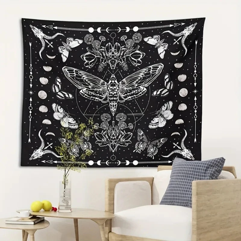 VIKAMA Moth & Moon Phase Tapestry Wall Hanging for Bedroom, Living Room, Dorm, Gothic Witchy Celestial Aesthetic Home Decor
VIKAMA Moth & Moon Phase Tapestry Wall Hanging for Bedroom, Living Room, Dorm, Gothic Witchy Celestial Aesthetic Home Decor