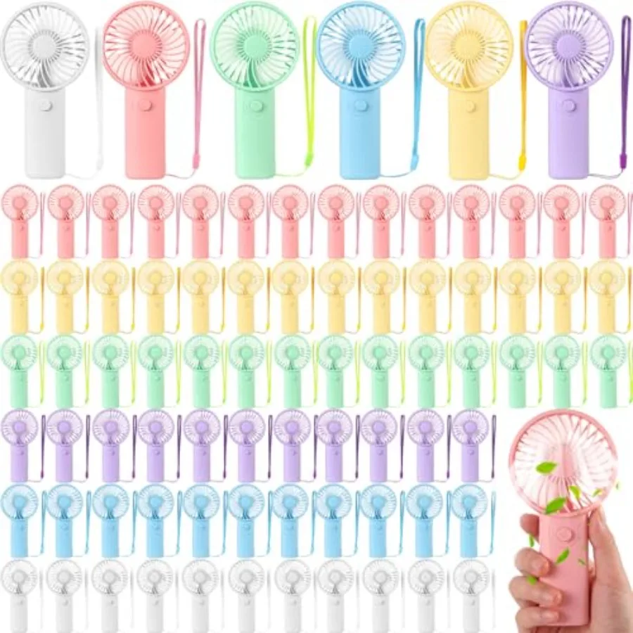 120 Pack Mini Handheld Fan Bulk with Rope Hanging Portable Fans Small Personal Cooling for Wedding Travel Makeup Camping Hiking
120 Pack Mini Handheld Fan Bulk with Rope Hanging Portable Fans Small Personal Cooling for Wedding Travel Makeup Camping Hiking