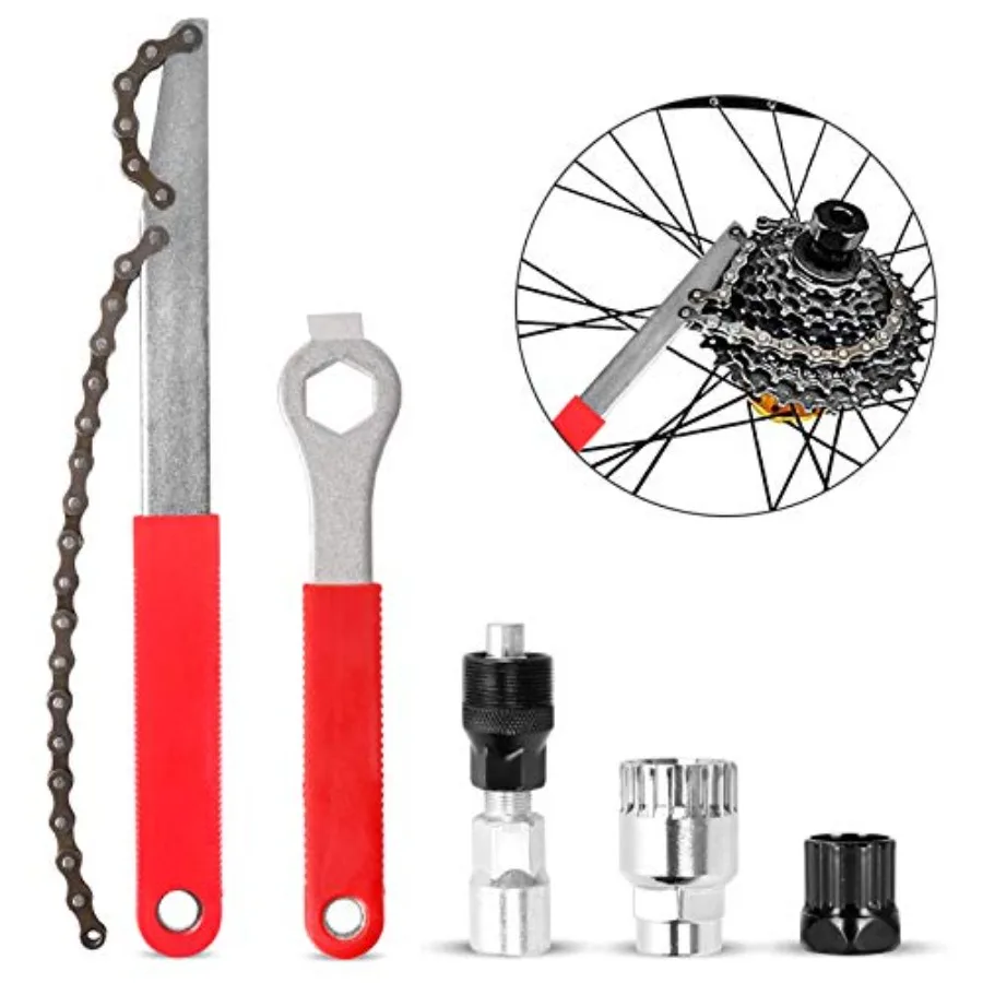 Bike Repair Tool Kit, Including Bike Crank Extractor with 16mm Spanner/Wrench, Bicycle Flywheel Chain Sprocket Remover Tool, Ca
Bike Repair Tool Kit, Including Bike Crank Extractor with 16mm Spanner/Wrench, Bicycle Flywheel Chain Sprocket Remover Tool, Ca
