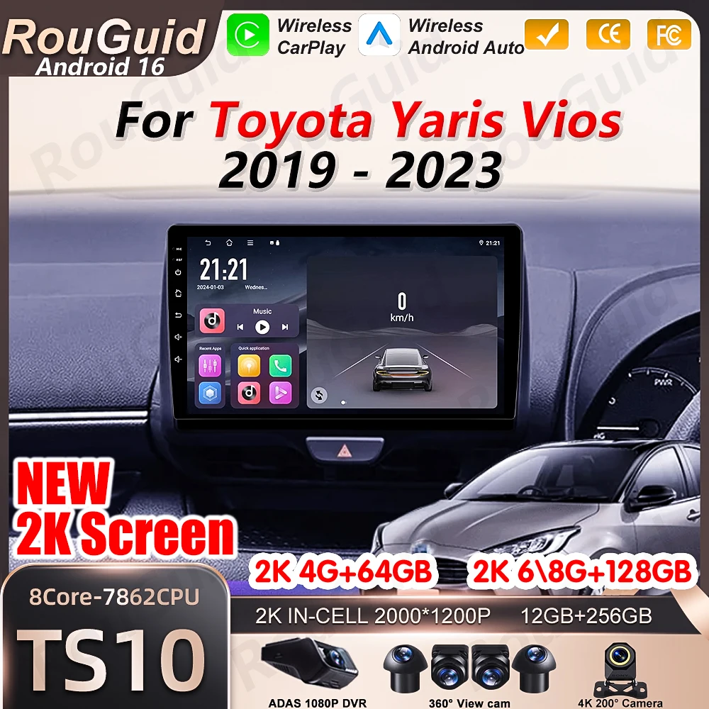 Android 16 Auto Car Radio For Toyota Yaris Vios 2019 - 2023 Carplay BT Car Stereo 5G Wifi Multimedia Player GPS Navigation DSP
Android 16 Auto Car Radio For Toyota Yaris Vios 2019 - 2023 Carplay BT Car Stereo 5G Wifi Multimedia Player GPS Navigation DSP