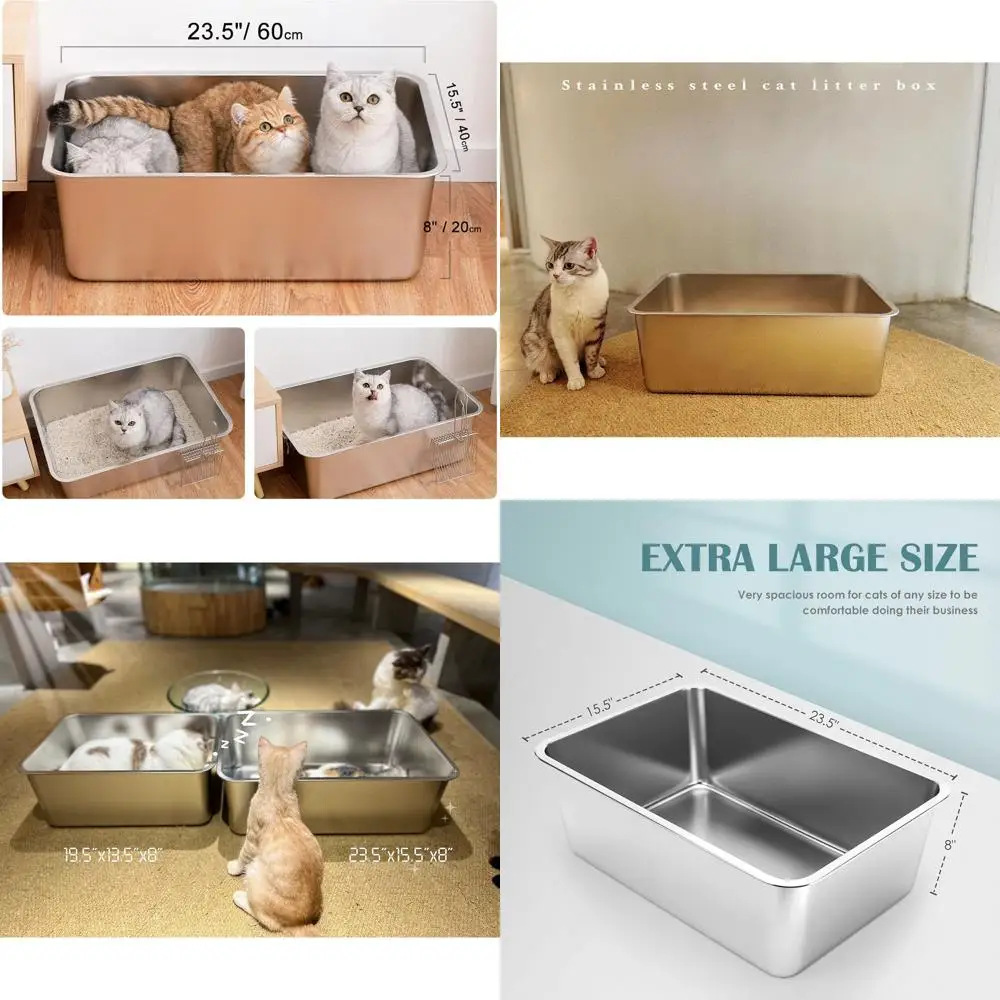 Large Metal Cat Litter Box with Odor Control, Stain & Rust Resistant, Non-Stick Surface, Anti-Slip Base
Large Metal Cat Litter Box with Odor Control, Stain & Rust Resistant, Non-Stick Surface, Anti-Slip Base