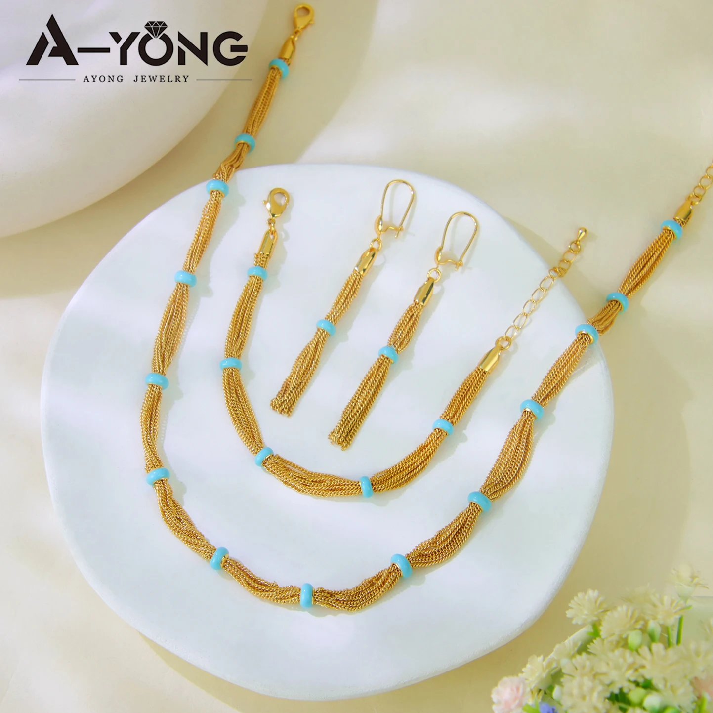 Italian Gold Color Jewelry 21k Gold Plated Ethiopia Tassel Multi Chains Necklace Bracelet Earrings Oman Wedding Party Jewelrys
Italian Gold Color Jewelry 21k Gold Plated Ethiopia Tassel Multi Chains Necklace Bracelet Earrings Oman Wedding Party Jewelrys