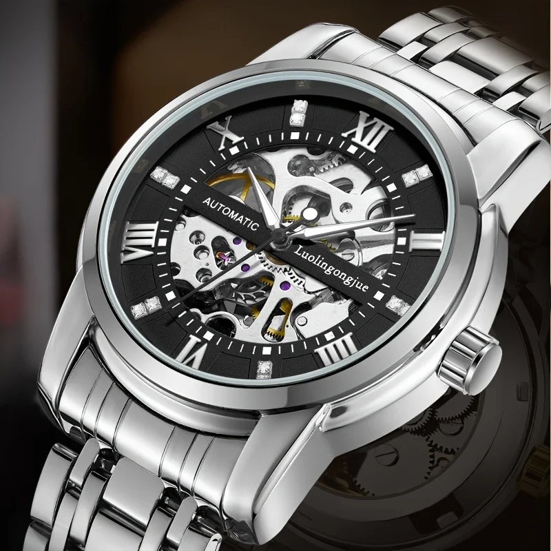 Высококлассные роскошные деловые мужские механические часы с автоматическим заводом, дизайн со скелетом, ремешок из нержавеющей стали, новые модные повседневные простые стильные красивые мужские часы, европейский и американский стиль, лучший подарок для н
Высококлассные роскошные деловые мужские механические часы с автоматическим заводом, дизайн со скелетом, ремешок из нержавеющей стали, новые модные повседневные простые стильные красивые мужские часы, европейский и американский стиль, лучший подарок для н