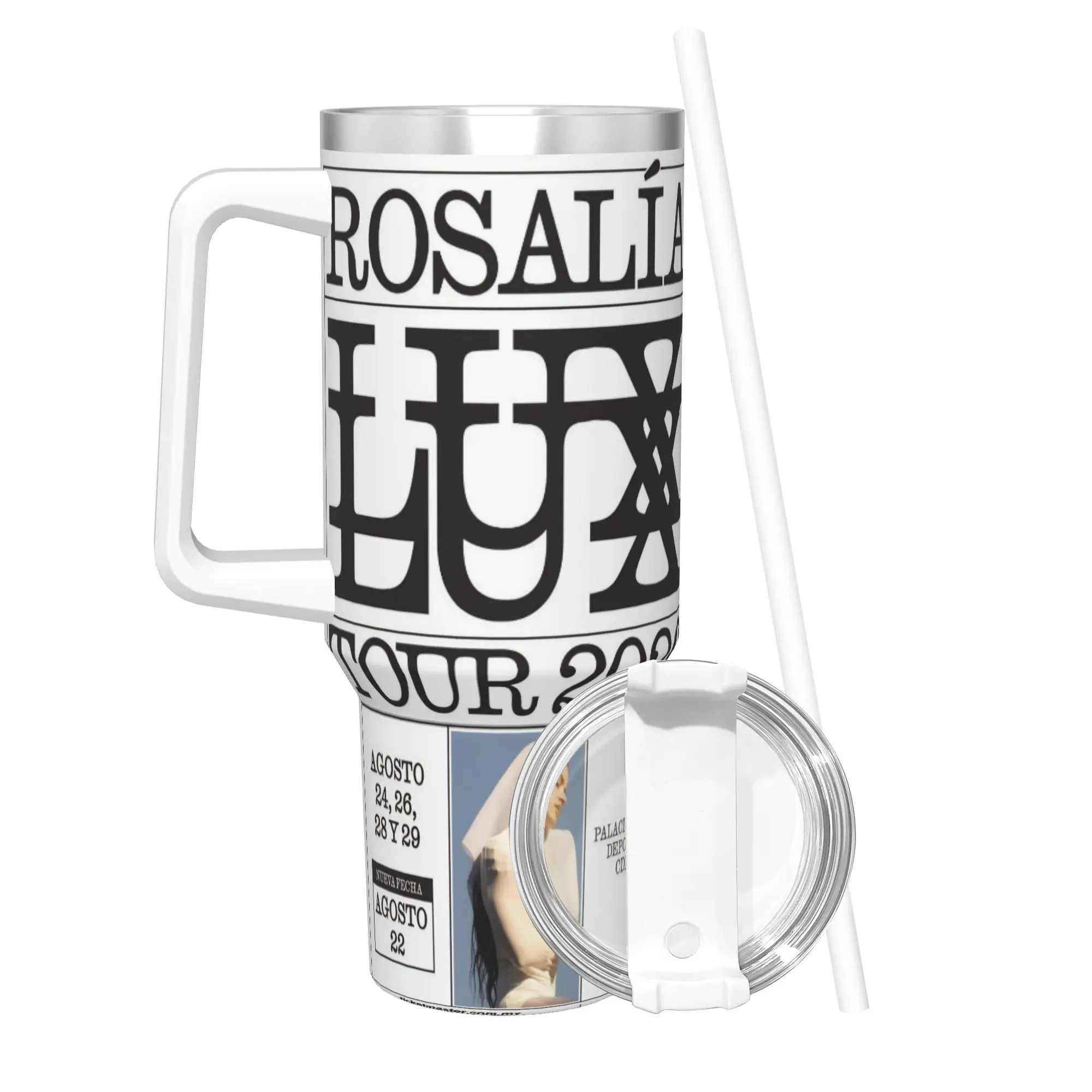 Rosalia LUX Tour 2026 Tumbler Vacuum Insulated Coffee Cups Stainless Steel Outdoor Mug Spill Proof 40oz
Rosalia LUX Tour 2026 Tumbler Vacuum Insulated Coffee Cups Stainless Steel Outdoor Mug Spill Proof 40oz
