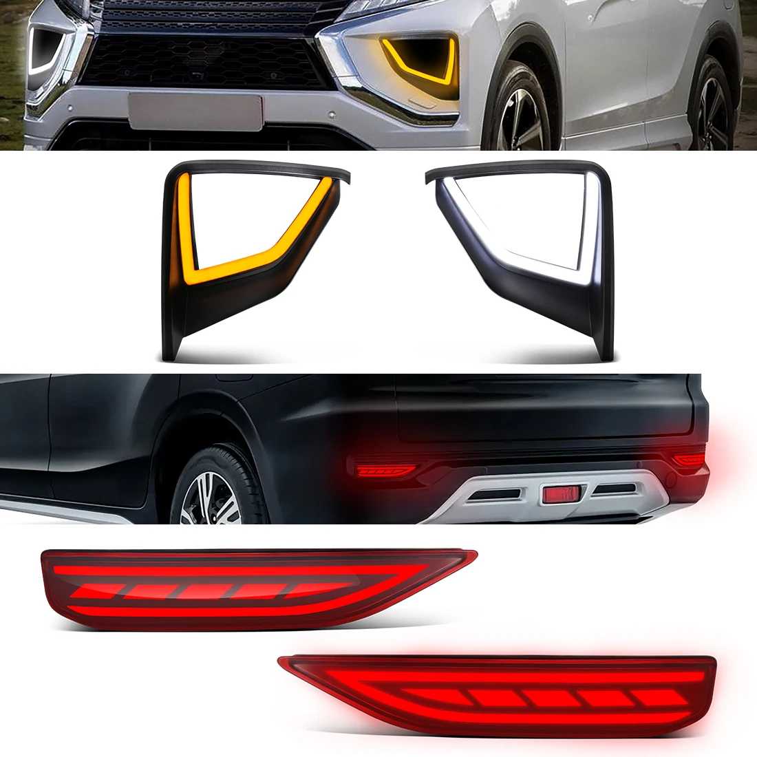 LED DRL For Mitsubishi X-Pander 2017-2020 Rear Bumper Light Daytime Running Light Kit Amber Turn Signal Lamp Car Accessories 12V
LED DRL For Mitsubishi X-Pander 2017-2020 Rear Bumper Light Daytime Running Light Kit Amber Turn Signal Lamp Car Accessories 12V