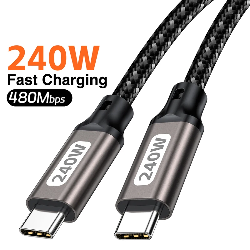 USB3.1 PD 240W 480Mbps Type C to C Cable 5A Fast Charging Data Transfer Wire Charger for iPhone 15 16 Macbook Pro Samsung Xiaomi
USB3.1 PD 240W 480Mbps Type C to C Cable 5A Fast Charging Data Transfer Wire Charger for iPhone 15 16 Macbook Pro Samsung Xiaomi