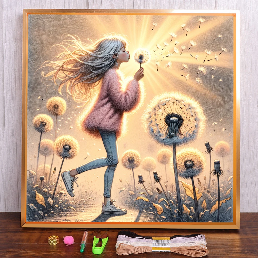 Portrait Girl Flower Dandelion Cross-Stitch Embroidery Complete Kit Knitting Craft Needlework Sewing Jewelry Floss Promotions
Portrait Girl Flower Dandelion Cross-Stitch Embroidery Complete Kit Knitting Craft Needlework Sewing Jewelry Floss Promotions