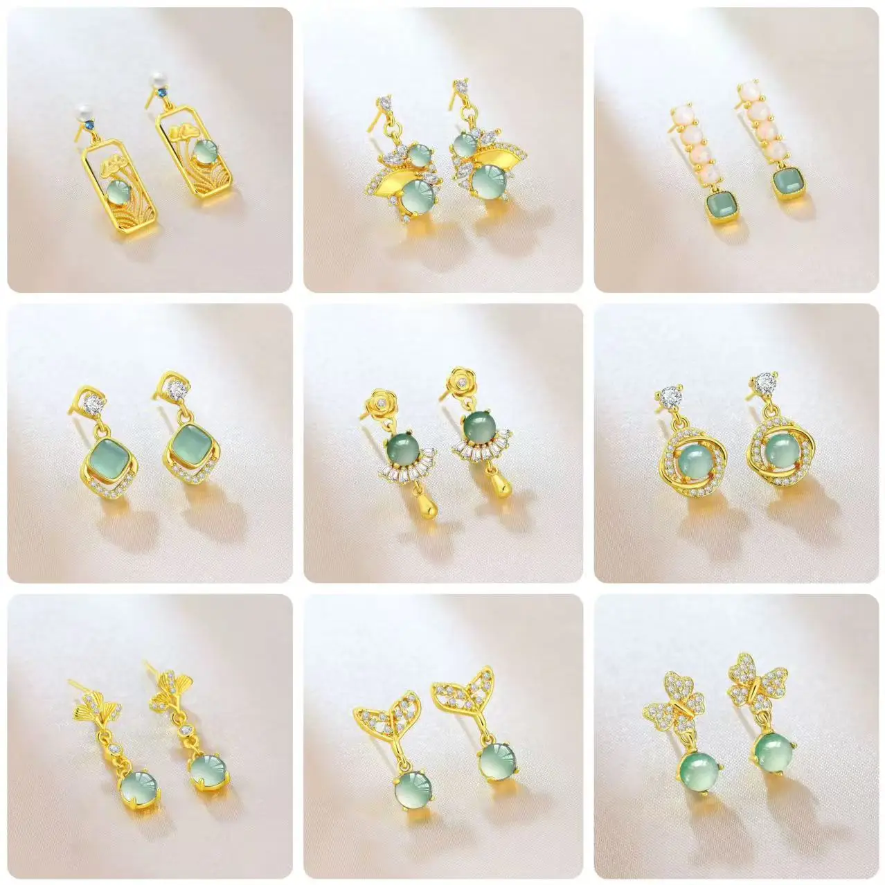 2026 New Chinese Fashion Style Earrings for Women Natural Jade Pendant Inlay Zircon 18k Gold Plated Luxurious Jewelry Charm Gift
2026 New Chinese Fashion Style Earrings for Women Natural Jade Pendant Inlay Zircon 18k Gold Plated Luxurious Jewelry Charm Gift