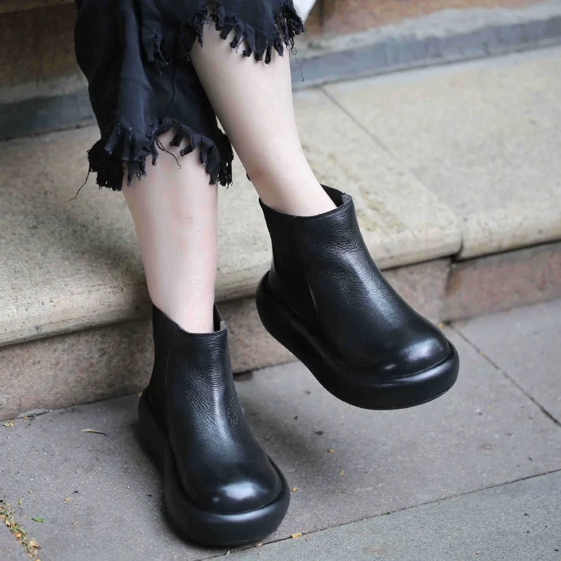 Round Toe Women's Ankle Boots Luxury Genuine Leather Handmade Quality Autumn Fashion British Style Platform Wedge Shoes Woman
Round Toe Women's Ankle Boots Luxury Genuine Leather Handmade Quality Autumn Fashion British Style Platform Wedge Shoes Woman