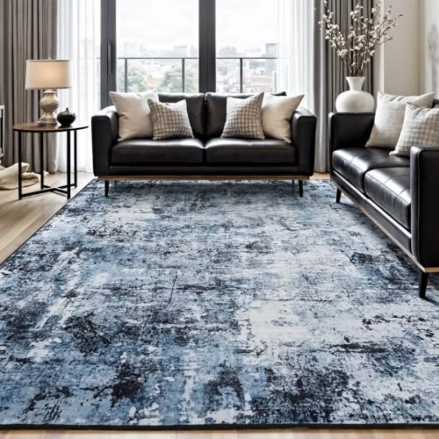 8x10 Area Rugs for Living Room: Navy Blue/Black Washable Stain-Resistant Low-Pile Modern Rug for Dining Room, Home Office, Kid
8x10 Area Rugs for Living Room: Navy Blue/Black Washable Stain-Resistant Low-Pile Modern Rug for Dining Room, Home Office, Kid