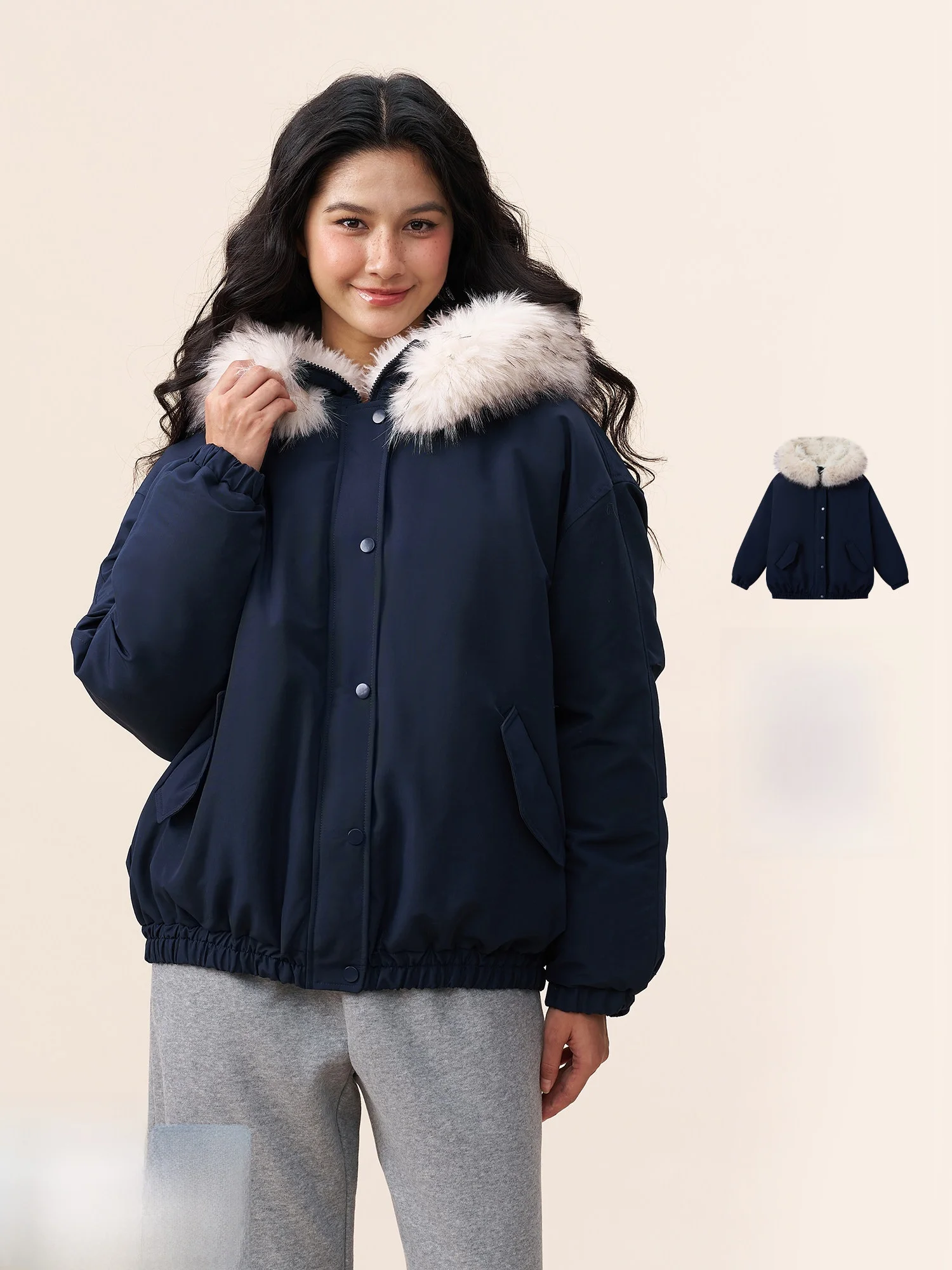 Yescci American Style Hooded down Jacket Women's Winter New Loose Zipper Warm Coat Thickened Long Sleeve Color Polyester
Yescci American Style Hooded down Jacket Women's Winter New Loose Zipper Warm Coat Thickened Long Sleeve Color Polyester