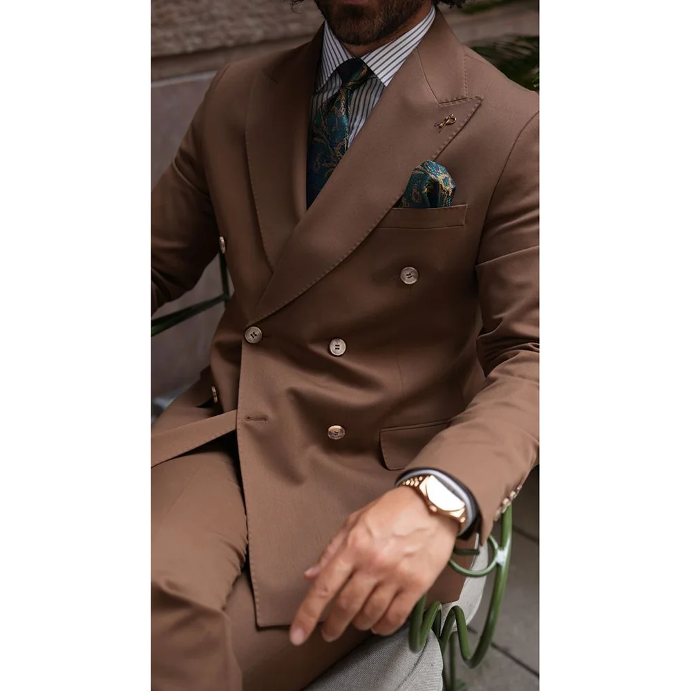 Brown Gentle Double Breasted Peaked Lapel Men Suits Wedding Evening Party Sets Formal Occasions Suits 2 pieces (Jacket+Pants)
Brown Gentle Double Breasted Peaked Lapel Men Suits Wedding Evening Party Sets Formal Occasions Suits 2 pieces (Jacket+Pants)