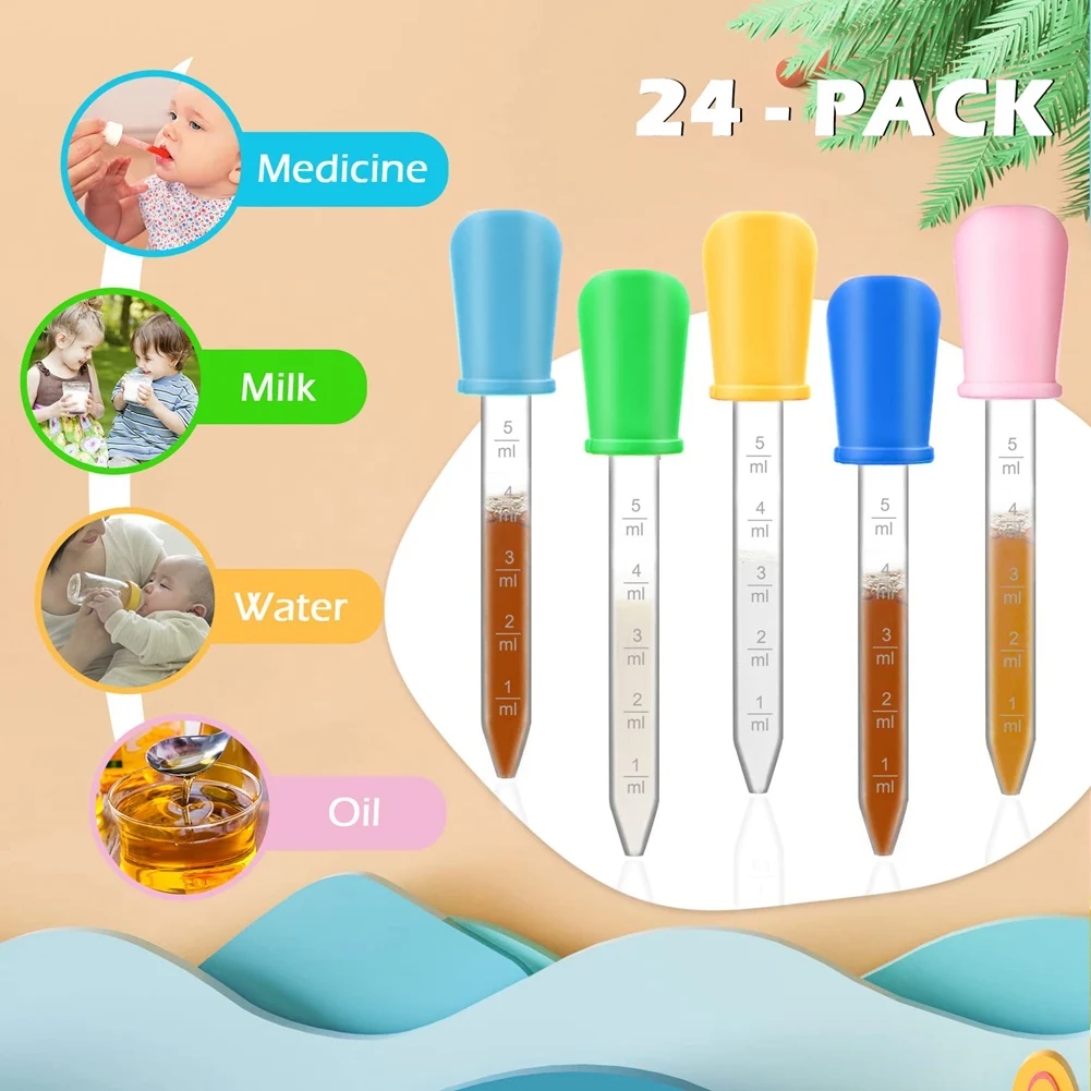 Y59A 24 Pack 5Ml Silicone And Plastic Clear Medicine Eye Dropper With Bulb Tip For Kids Crafts Mold ,8 Colors
Y59A 24 Pack 5Ml Silicone And Plastic Clear Medicine Eye Dropper With Bulb Tip For Kids Crafts Mold ,8 Colors