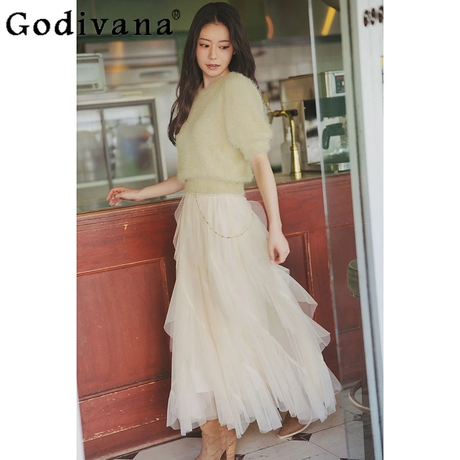 2025 г., милая элегантная сказочная юбка в японском стиле, весенне-осенняя новая женская свободная изысканная длинная юбка с эластичной резинкой на талии, юбки принцессы
2025 г., милая элегантная сказочная юбка в японском стиле, весенне-осенняя новая женская свободная изысканная длинная юбка с эластичной резинкой на талии, юбки принцессы