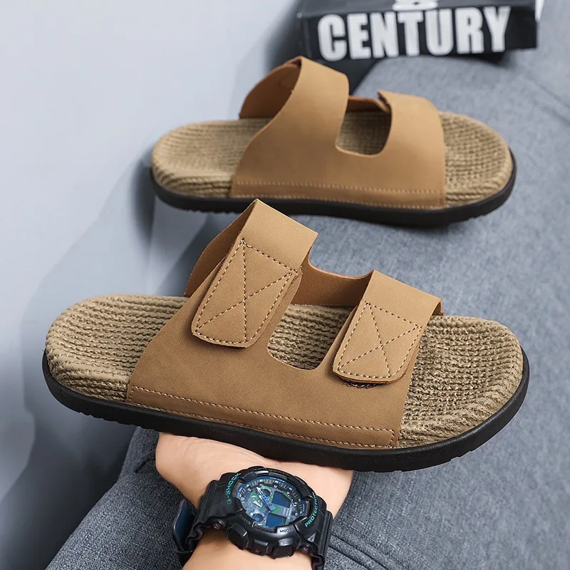 Men's Outdoor Sports Sandals Anti-Slip Thick Bottom Flat Slippers Casual Leather Upper PVC Sole Birkenshoes Style Slip-On Shoes
Men's Outdoor Sports Sandals Anti-Slip Thick Bottom Flat Slippers Casual Leather Upper PVC Sole Birkenshoes Style Slip-On Shoes