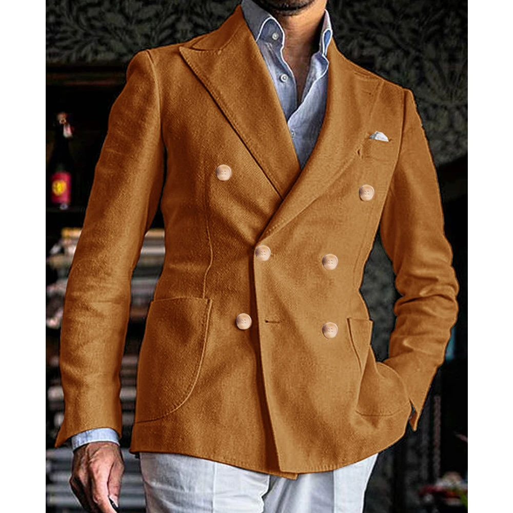 Autumn new men's coat Blazer Suit jacket Business casual jacket Solid color double breasted slim fit jacket
Autumn new men's coat Blazer Suit jacket Business casual jacket Solid color double breasted slim fit jacket