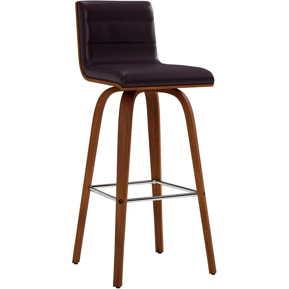 Вращающийся барный стул на 30 градусов из коричневой искусственной кожи с основанием из орехового дерева, в стиле Вена
Вращающийся барный стул на 30 градусов из коричневой искусственной кожи с основанием из орехового дерева, в стиле Вена