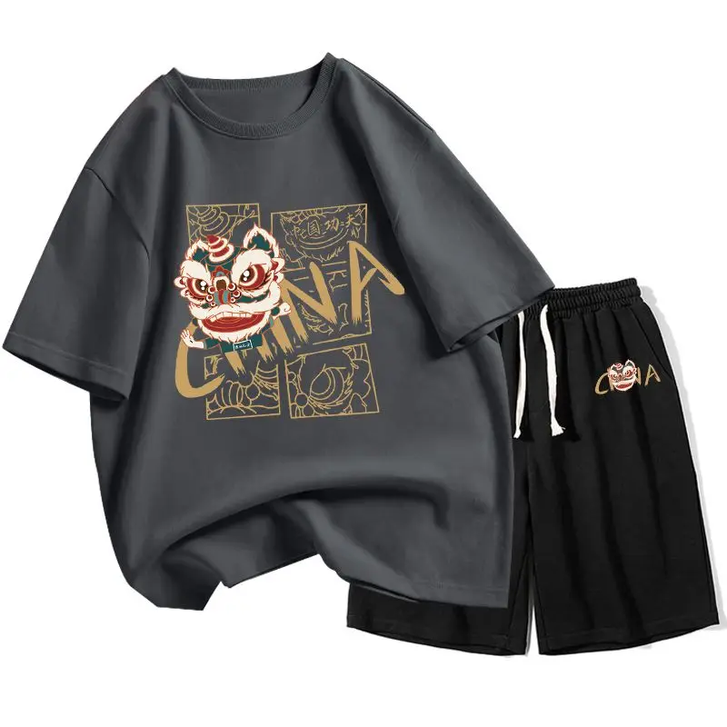Summer National Style Printed T-shirt Shorts Two-piece Sleeve Loose Fashion Trend Men's Short-sleeved Clothes Set
Summer National Style Printed T-shirt Shorts Two-piece Sleeve Loose Fashion Trend Men's Short-sleeved Clothes Set