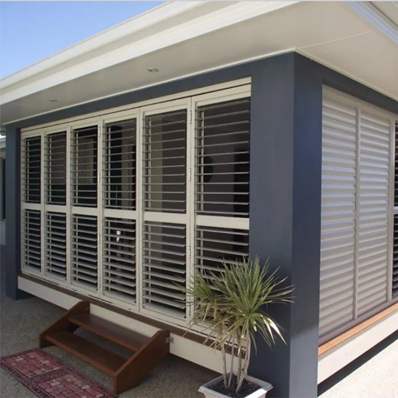Sunshade Metal Louver Waterproof Customized Aluminum Plantation Shutters Exterior For Houses
Sunshade Metal Louver Waterproof Customized Aluminum Plantation Shutters Exterior For Houses