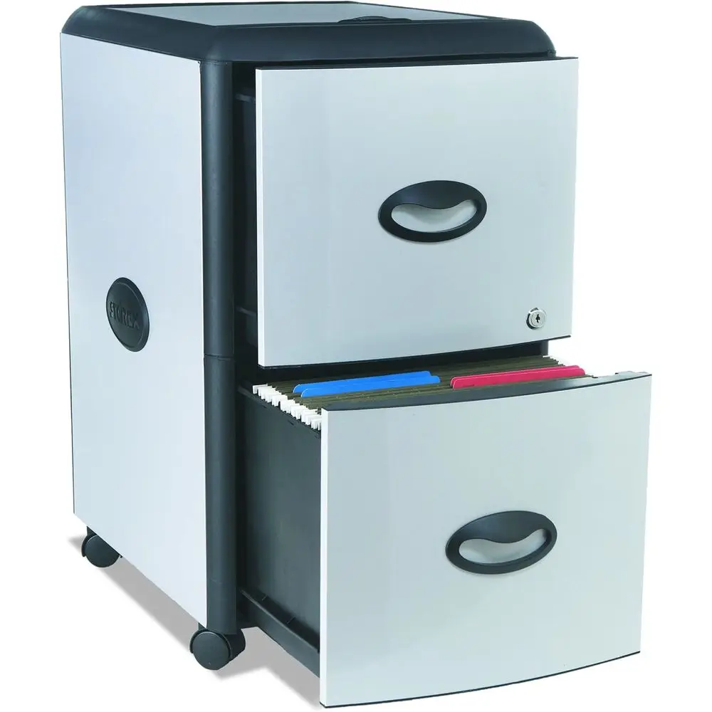 Roll Top Plastic Storage Cabinet with Metal Accents, Gray/Black, 19 x 15 x 25
Roll Top Plastic Storage Cabinet with Metal Accents, Gray/Black, 19 x 15 x 25