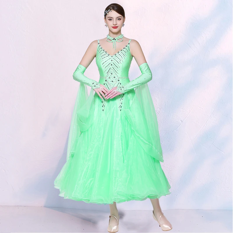 New Rhinestones Ballroom Dance Dress For Women Competition Standard Modern Dancing Clothes Waltz Stage Costumes
New Rhinestones Ballroom Dance Dress For Women Competition Standard Modern Dancing Clothes Waltz Stage Costumes