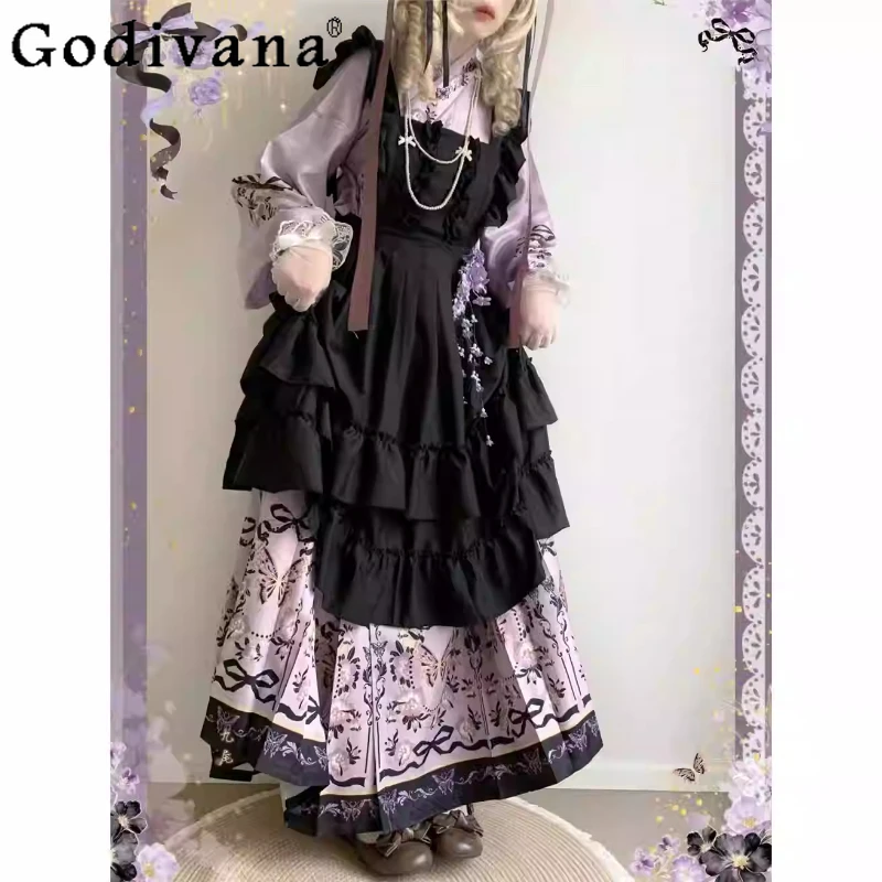 Autumn Winter Fashion Chinese Lolita Elegant Girl Purple V-neck Long Sleeve Top High Waist A-line Versatile Pleated Skirt Sets
Autumn Winter Fashion Chinese Lolita Elegant Girl Purple V-neck Long Sleeve Top High Waist A-line Versatile Pleated Skirt Sets