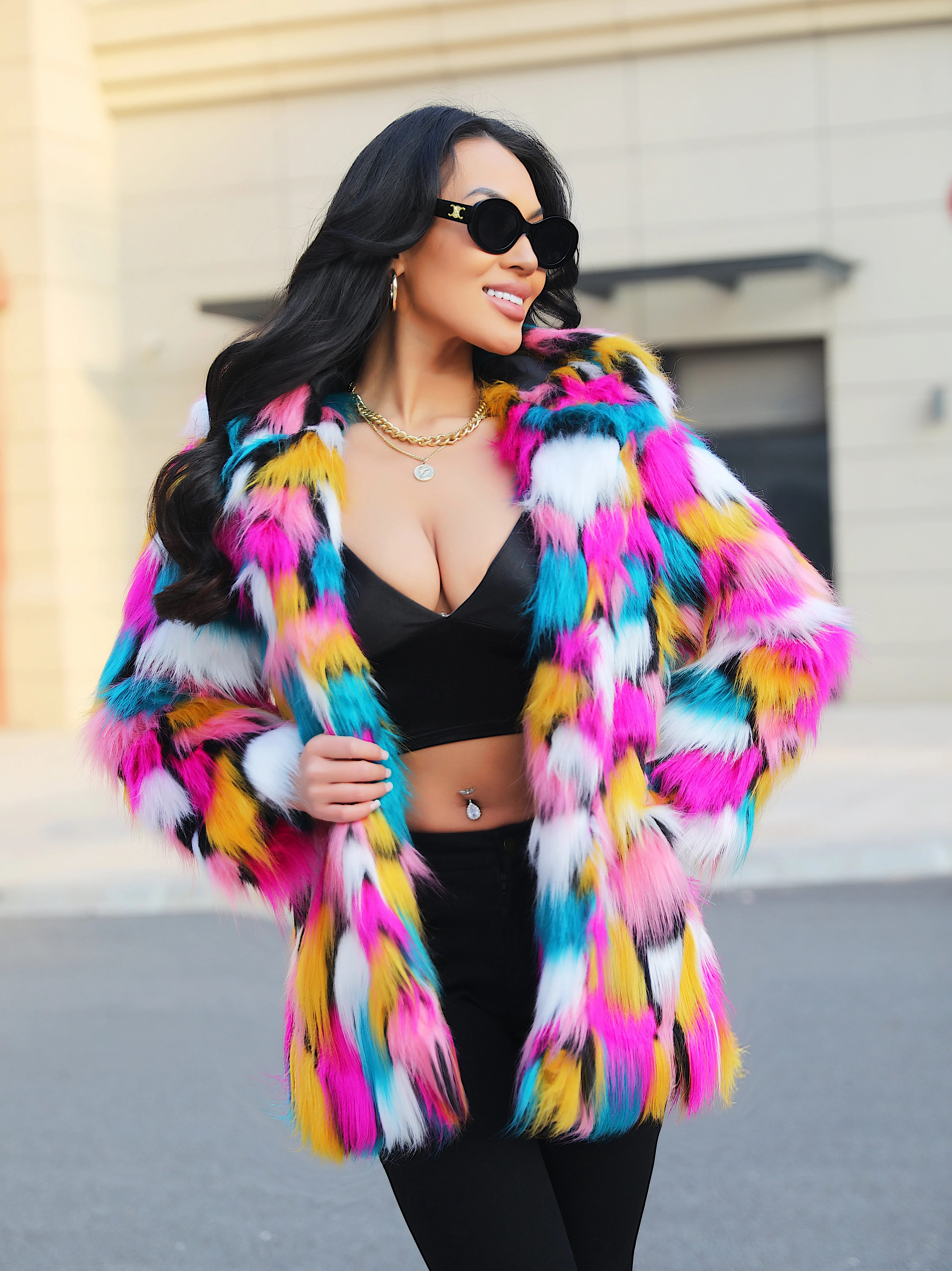 Women's Bold Warm Faux Fur Jacket Thicken Hooded Hidden Button Casual Loose Soft Color Blocking Outwear Winter Chic Coat
Women's Bold Warm Faux Fur Jacket Thicken Hooded Hidden Button Casual Loose Soft Color Blocking Outwear Winter Chic Coat