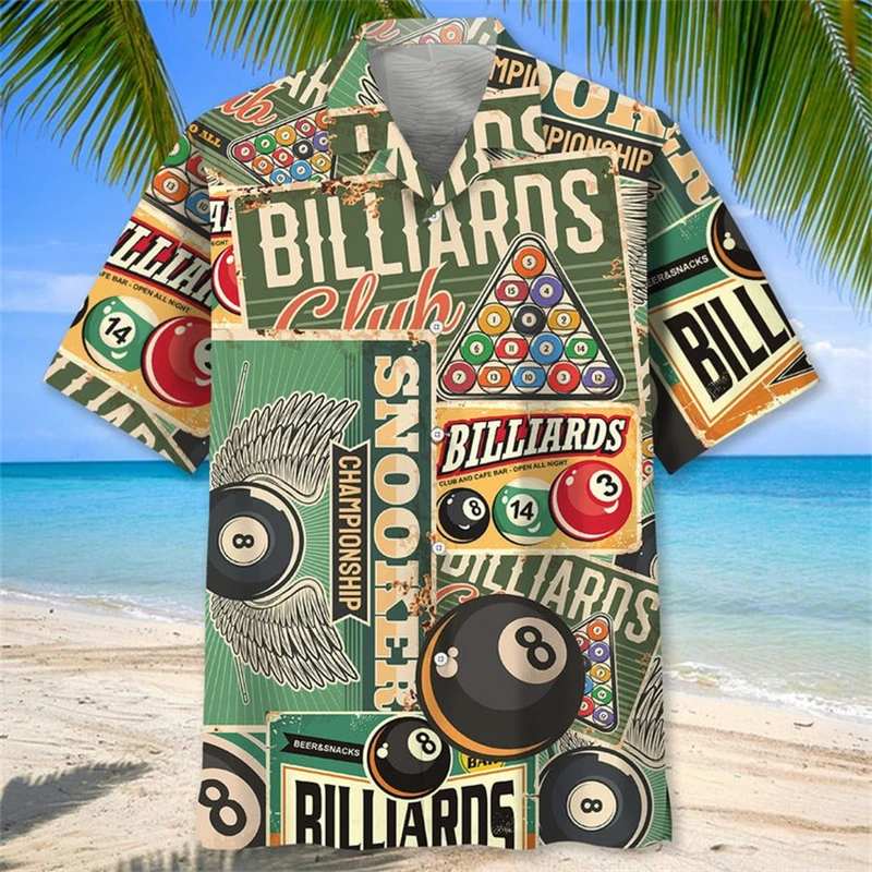 Funny Hawaiian Men's T-shirt 3D Billiards Printing Men's Summer Loose Beach Oversize Short-sleeved T-shirt Men's Clothing Shirts
Funny Hawaiian Men's T-shirt 3D Billiards Printing Men's Summer Loose Beach Oversize Short-sleeved T-shirt Men's Clothing Shirts