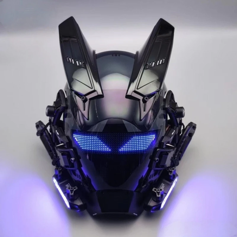 Cyberpunk helmet mask led rhythm technology sense comic show cos luminous face mask jumping disco shooting props
Cyberpunk helmet mask led rhythm technology sense comic show cos luminous face mask jumping disco shooting props