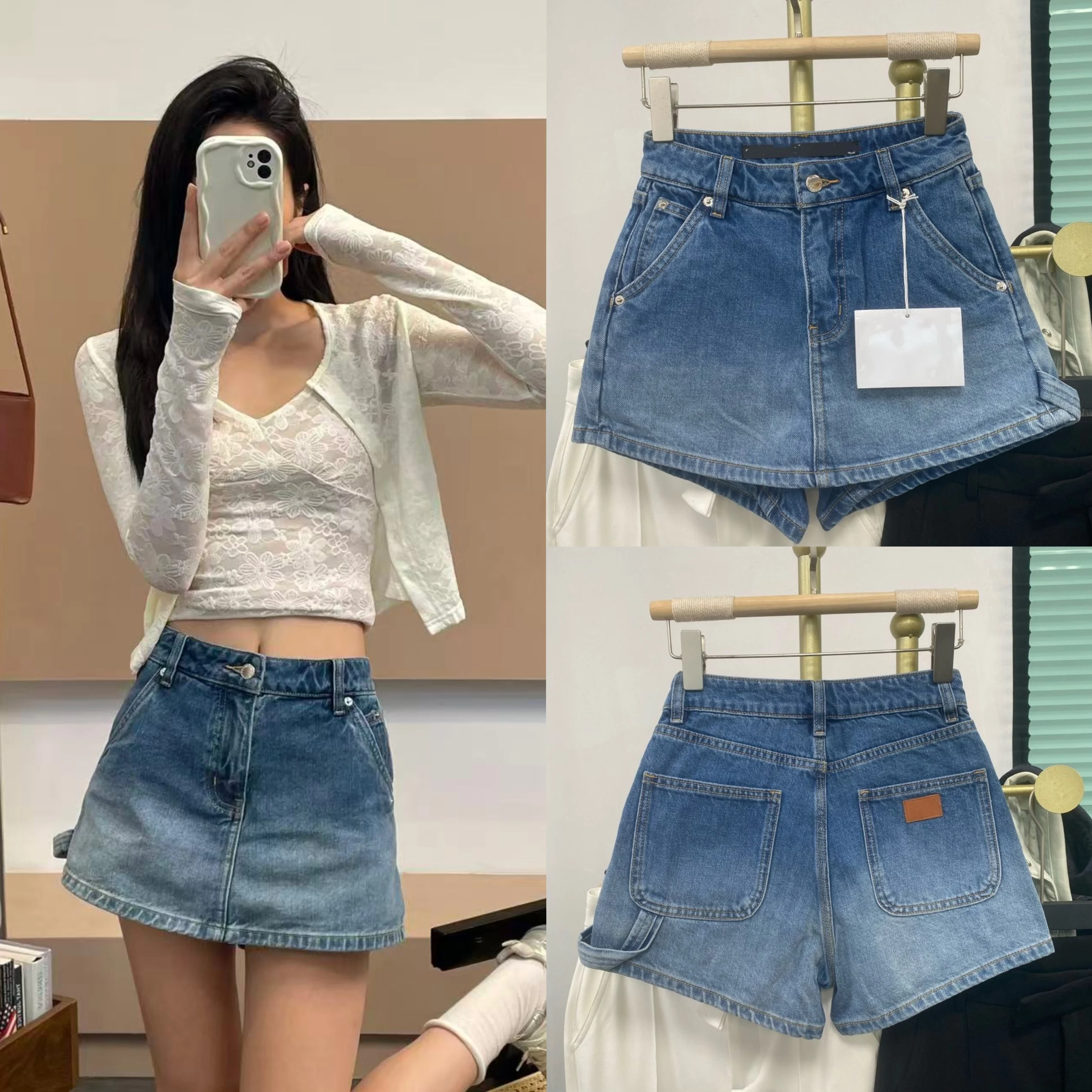 High Waist A-Line Denim Shorts Women's Summer Fashion Anti-Light Walking Shorts Breathable Comfortable Cotton Zipper Closure
High Waist A-Line Denim Shorts Women's Summer Fashion Anti-Light Walking Shorts Breathable Comfortable Cotton Zipper Closure