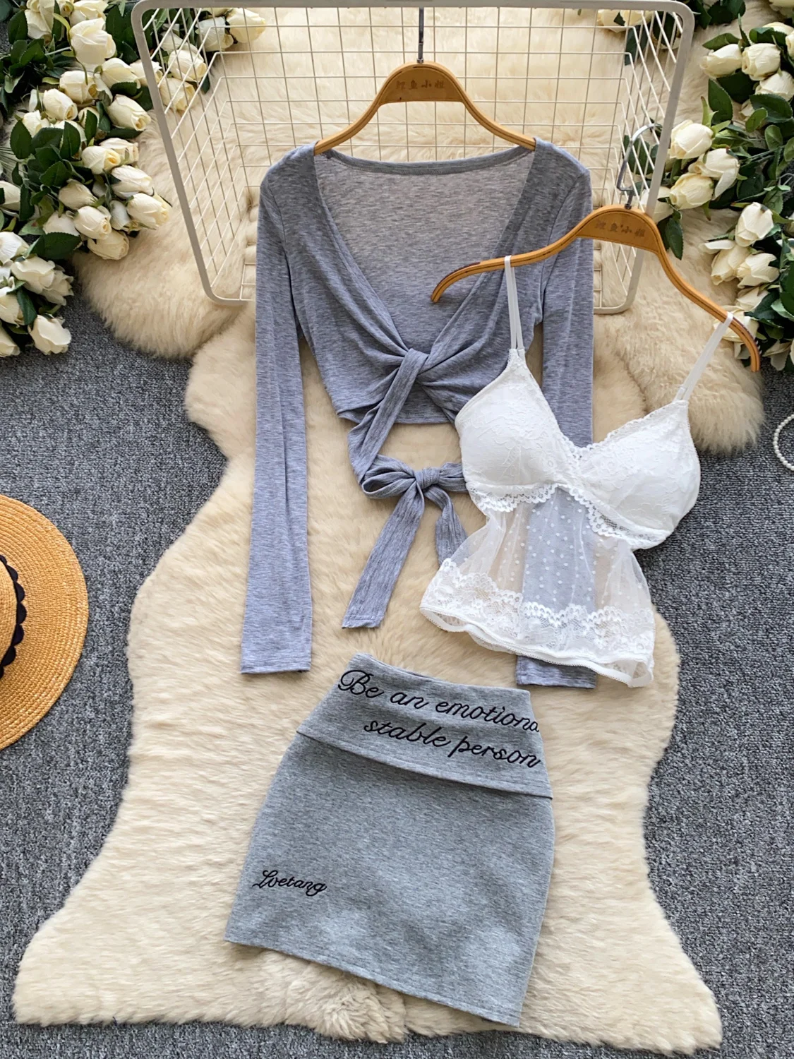 Slim Fit Sexy Two Piece Set Women's Autumn Hot Girl Open Cardigan Strap Dress Three Piece Set Elegant Ensemble Women
Slim Fit Sexy Two Piece Set Women's Autumn Hot Girl Open Cardigan Strap Dress Three Piece Set Elegant Ensemble Women