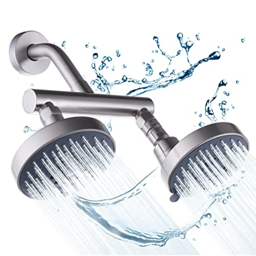 Double Shower Head with Shut-Off Valve, Bathathroom High Pressure Dual Fixed Rain Shower Head Combo with Brass Dual Outlet Mani
Double Shower Head with Shut-Off Valve, Bathathroom High Pressure Dual Fixed Rain Shower Head Combo with Brass Dual Outlet Mani