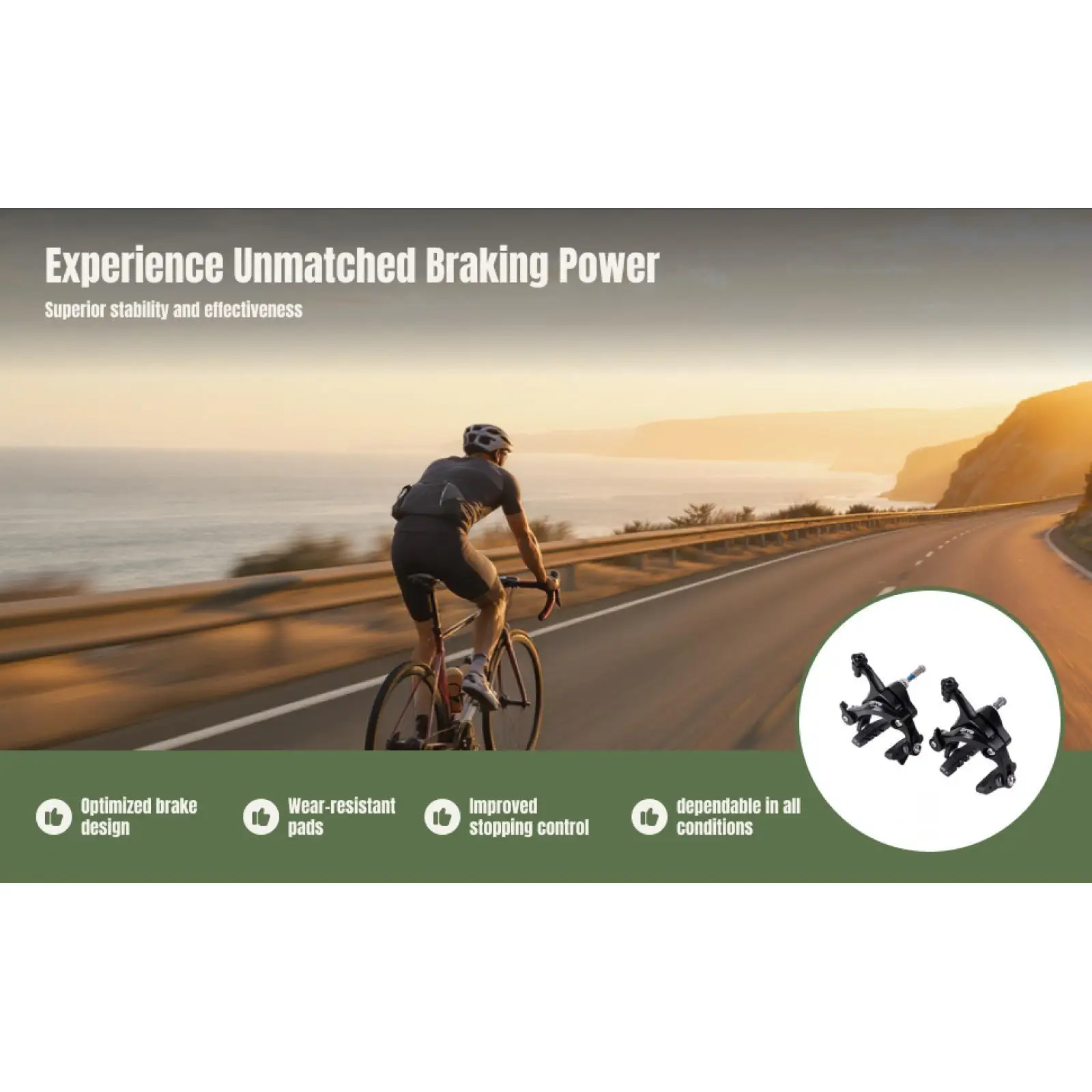 Lightweight Bicycle Caliper Brakes Dual Pivot C Clamp Set Front Rear for Road Fixed Gear 19 21 Wheel
Lightweight Bicycle Caliper Brakes Dual Pivot C Clamp Set Front Rear for Road Fixed Gear 19 21 Wheel