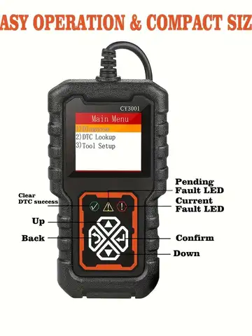 Creader 3001 OBD2 Scanner, Engine Fault Code Reader Mode 6 CAN Diagnostic Scan Tool for All OBDII Protocol Cars Since 1996