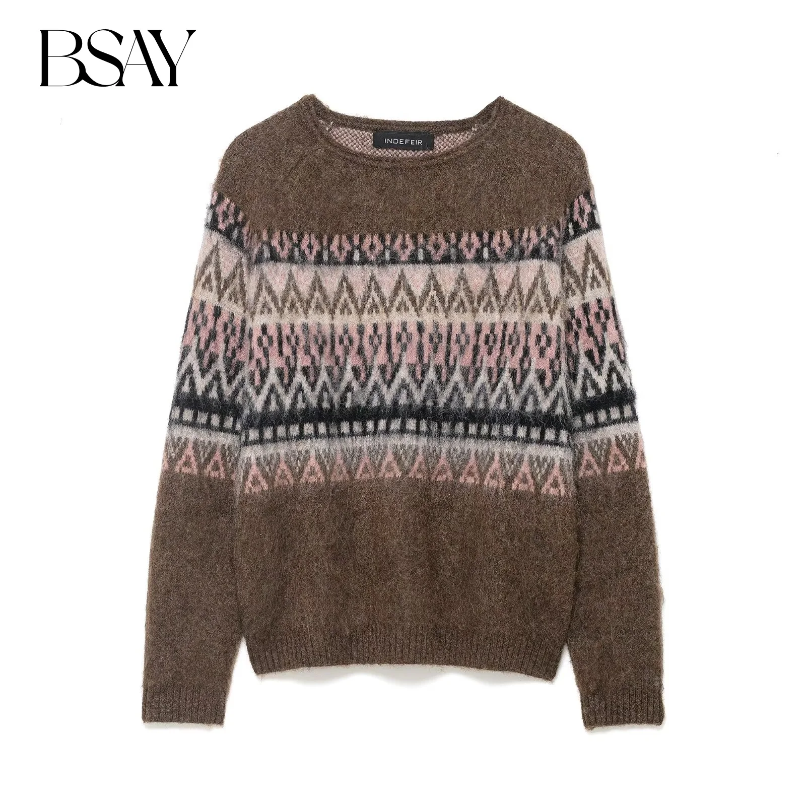 BSAY жаккардовый вязаный свитер для женщин, модные осенне-зимние новые топы в полоску с длинными рукавами, шикарные женские вязаные свитера Mujer
BSAY жаккардовый вязаный свитер для женщин, модные осенне-зимние новые топы в полоску с длинными рукавами, шикарные женские вязаные свитера Mujer