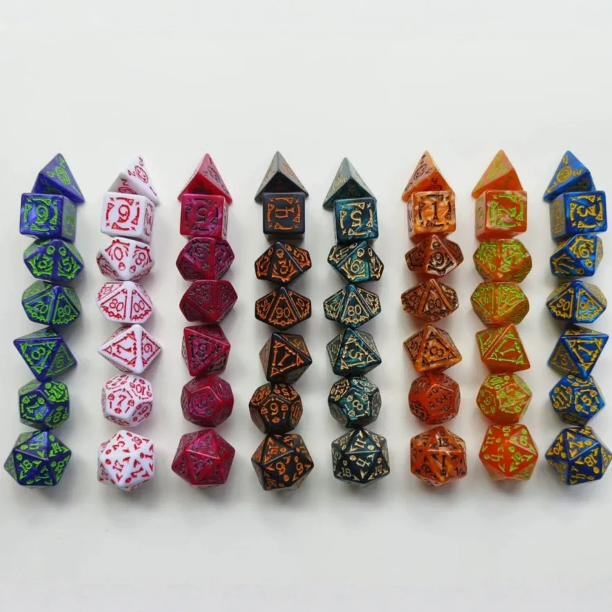 7 шт./лот, набор кубиков Dnd D4 D6 D8 D10 D12 D20, многосторонние настольные игры, игральные кости для Хэллоуина, настольные игры, DND, ролевые игры, многогранные игральные кости
7 шт./лот, набор кубиков Dnd D4 D6 D8 D10 D12 D20, многосторонние настольные игры, игральные кости для Хэллоуина, настольные игры, DND, ролевые игры, многогранные игральные кости