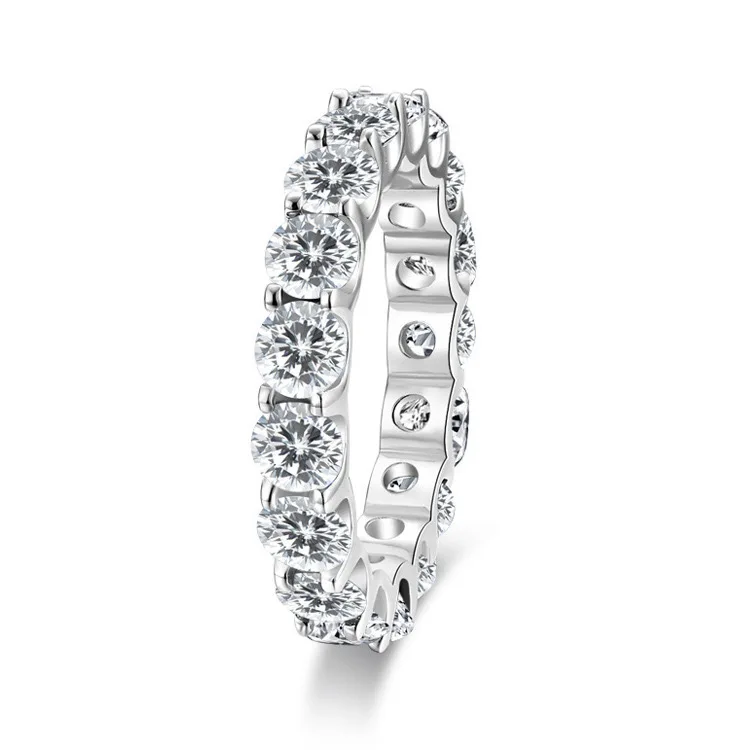 925 sterling silver ring set with 3mm moissanite, full circle ring, high-end luxury women's fashion ring
925 sterling silver ring set with 3mm moissanite, full circle ring, high-end luxury women's fashion ring