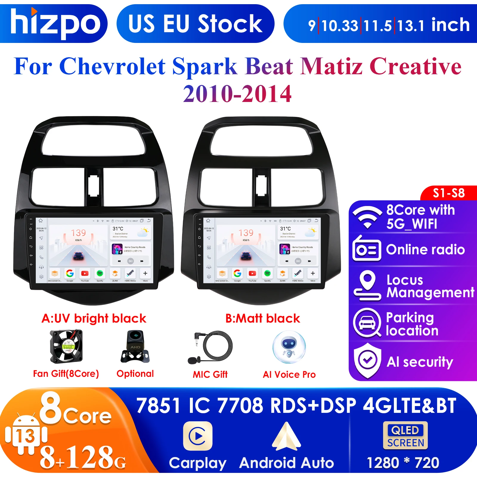 Android 13 2Din Car Radio for Chevrolet Spark Beat Matiz Creative 2010-2014 Multimedia Video Player Navigation Carplay Stereo BT
Android 13 2Din Car Radio for Chevrolet Spark Beat Matiz Creative 2010-2014 Multimedia Video Player Navigation Carplay Stereo BT